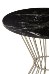 Orsina Anzio Marble Top & Hourglass Base Dining Table in Silver - thumbnail 3