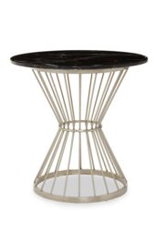 Orsina Anzio Marble Top & Hourglass Base Dining Table in Silver - thumbnail 1