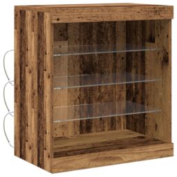 Berkfield Home Sideboard with LED Lights Old Wood 60, 5x37x67 cm in Brown - Size: 5 x 37 x 67 cm - thumbnail 2