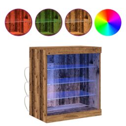 Berkfield Home Sideboard with LED Lights Old Wood 60, 5x37x67 cm in Brown - Size: 5 x 37 x 67 cm - thumbnail 4