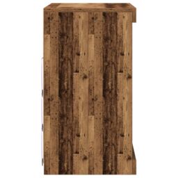 Berkfield Home Sideboard with LED Lights Old Wood 60, 5x37x67 cm in Brown - Size: 5 x 37 x 67 cm - thumbnail 6