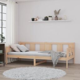 Berkfield Home Day Bed Solid Wood Pine 90x200 cm in Brown - thumbnail 4