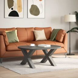 Berkfield Home Coffee Table Legs X-Shaped 2 pcs Anthracite 70x(42-43) cm Steel in Black - thumbnail 2