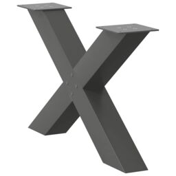 Berkfield Home Coffee Table Legs X-Shaped 2 pcs Anthracite 70x(42-43) cm Steel in Black - thumbnail 4