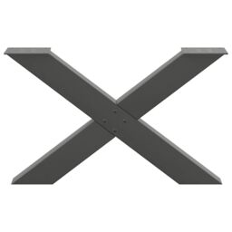 Berkfield Home Coffee Table Legs X-Shaped 2 pcs Anthracite 70x(42-43) cm Steel in Black - thumbnail 5