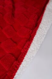 BHS Checkerboard Throw with Sherpa in Red - Size: Small - thumbnail 2
