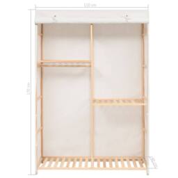 Berkfield Home 3-Tier Clothes Wardrobe 110x40x170 cm in White - Size: 110 x 40 x 170 cm - thumbnail 7