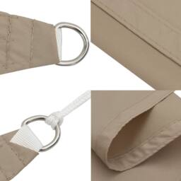 Berkfield Home Sunshade Sail Oxford Fabric Square 5x5 m Taupe - thumbnail 6