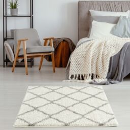 THE RUGS Soft Moroccan Shaggy Rugs & Runners Ivory & Grey Living Room - Size: 160 cm x 230 cm - thumbnail 7