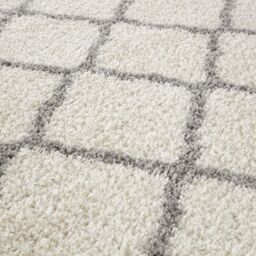 THE RUGS Soft Moroccan Shaggy Rugs & Runners Ivory & Grey Living Room - Size: 160 cm x 230 cm - thumbnail 2