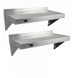 Monstershop 2 x KuKoo Stainless Steel Shelves 900mm x 300mm in Silver - thumbnail 1
