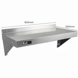 Monstershop 2 x KuKoo Stainless Steel Shelves 900mm x 300mm in Silver - thumbnail 4