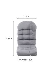 Living and Home 125cm x 53cm Outdoor Waterproof Tufted Swing Seat Cushion in Light Grey - Size: 125 cm x 53 cm - thumbnail 6