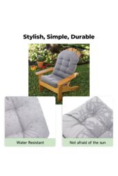 Living and Home 125cm x 53cm Outdoor Waterproof Tufted Swing Seat Cushion in Light Grey - Size: 125 cm x 53 cm - thumbnail 5
