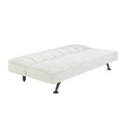 Wyld Haus Malahide Ivory Boucle Tufted Single Sofa Bed Black Metal Legs - thumbnail 4