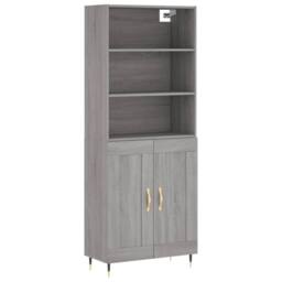 Berkfield Home Highboard Grey Sonoma 69.5x34x180 cm Engineered Wood - thumbnail 3