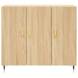 Berkfield Home Sideboard Sonoma Oak 90x34x80 cm Engineered Wood in Brown - Size: 90 x 34 x 80 cm - thumbnail 6