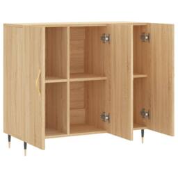 Berkfield Home Sideboard Sonoma Oak 90x34x80 cm Engineered Wood in Brown - Size: 90 x 34 x 80 cm - thumbnail 5