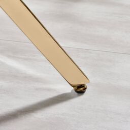 FurnitureboxUK Leonardo Square Marble Effect Glass Top Side Table With Gold Metal Starburst Legs in White - thumbnail 6