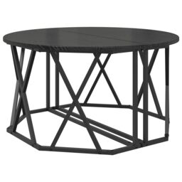Berkfield Home Black Oak Coffee Table 80x80x42 cm Made of Engineered Wood - Size: 80 x 80 x 42 cm - thumbnail 5
