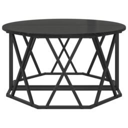 Berkfield Home Black Oak Coffee Table 80x80x42 cm Made of Engineered Wood - Size: 80 x 80 x 42 cm - thumbnail 7