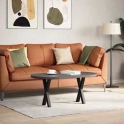 Berkfield Home Coffee Table Legs X-Shaped 2 pcs Black 38x(42-43) cm Steel - thumbnail 2
