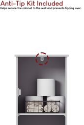 Home Discount Bath Vida Liano 2 Door Tall Cabinet Storage Bathroom Furniture in White - thumbnail 5