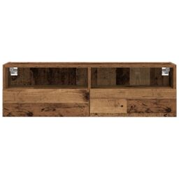 Berkfield Home TV Wall Cabinets 2 pcs Old Wood 100x30x30 cm Engineered Wood in Brown - Size: 100 x 30 x 30 cm - thumbnail 7
