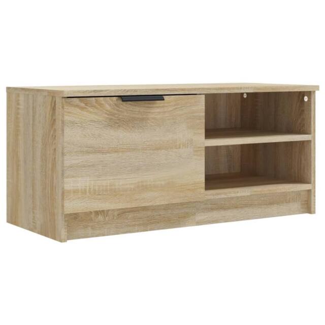 Berkfield Home TV Cabinet Sonoma Oak 80x35x36.5 cm Engineered Wood in Light Tan - image 1