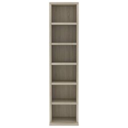 Berkfield Home CD Cabinet Sonoma Oak 21x20x88 cm Engineered Wood in Brown - Size: 21 x 20 x 88 cm - thumbnail 4