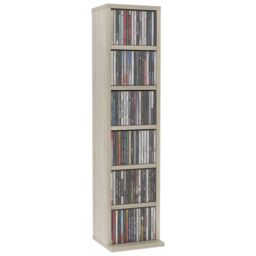 Berkfield Home CD Cabinet Sonoma Oak 21x20x88 cm Engineered Wood in Brown - Size: 21 x 20 x 88 cm - thumbnail 3