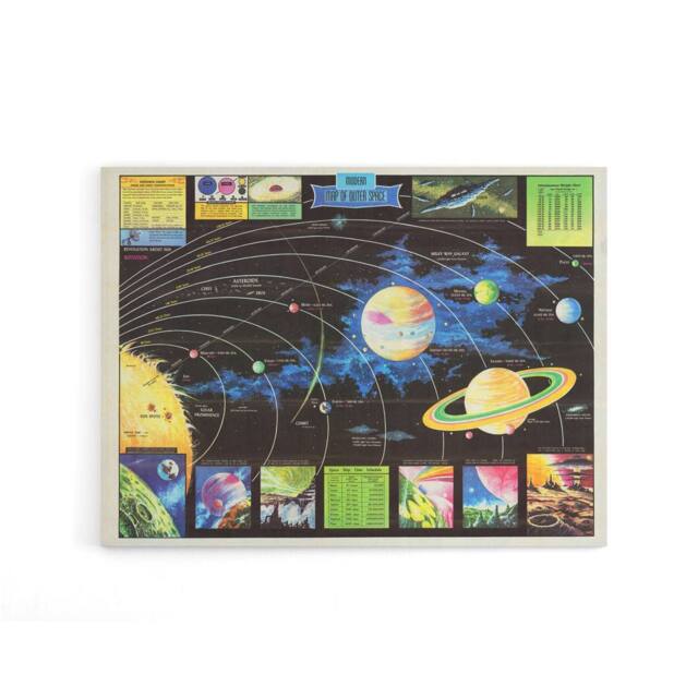 "Artery8 Map Rand Mcnally 1969 Modern Outer Space Canvas Wall Art Print - Size: W18"" x H24""" - image 1