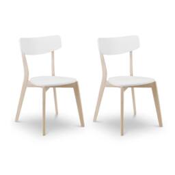 Cheshire Portland Premium White & Oak Dining Chairs - Set of 2