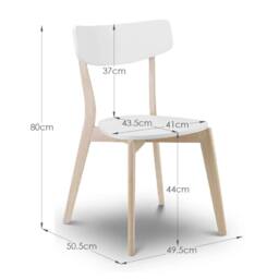 Cheshire Portland Premium White & Oak Dining Chairs - Set of 2 - thumbnail 4