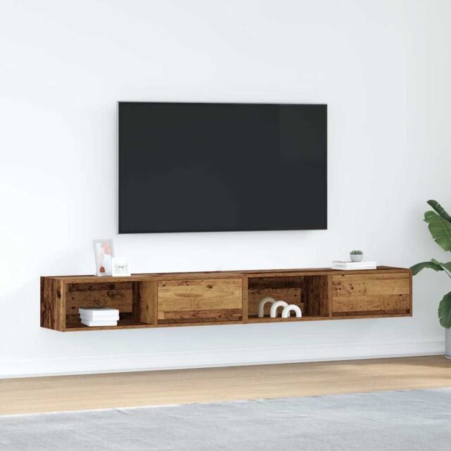 Berkfield Home TV Cabinets 2 pcs Old Wood 100x31x25.5 cm Engineered Wood in Brown - image 1