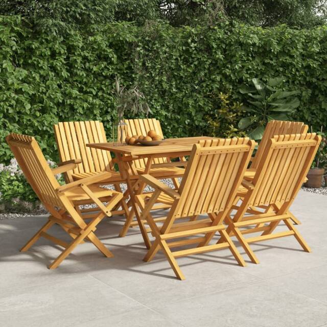 Berkfield Home Folding Garden Chairs 6 pcs 61x67x90 cm Solid Wood Teak in Brown - Size: 61 x 67 x 90 cm - image 1