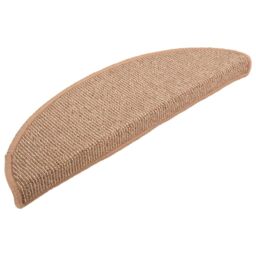 Berkfield Home Carpet Stair Treads 15 pcs Light Brown 56x17x3 cm - Size: Medium - thumbnail 3