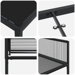 Berkfield Home 9 Piece Garden Dining Set Black Poly Rattan - thumbnail 9