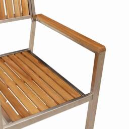 Berkfield Home Stacking Garden Chairs 6 pcs 54.5x56x87 cm Solid Wood Teak in Brown - thumbnail 8