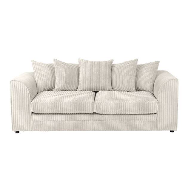 LUXURY LIFE Declan Jumbo Cord Fabric 3 Seater Sofa in Cream
