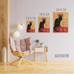 "Artery8 French Vintage Advert Chat Noir Black Cat Canvas Wall Art Print - Size: W18"" x H24""" - thumbnail 4