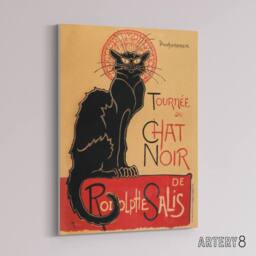 "Artery8 French Vintage Advert Chat Noir Black Cat Canvas Wall Art Print - Size: W18"" x H24""" - thumbnail 2