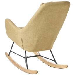 Wyld and Coco Modern Rocking Chair Yellow Fabric with Metal Legs - thumbnail 5