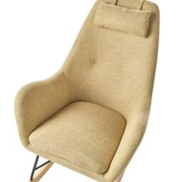 Wyld and Coco Modern Rocking Chair Yellow Fabric with Metal Legs - thumbnail 6