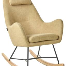 Wyld and Coco Modern Rocking Chair Yellow Fabric with Metal Legs - thumbnail 2