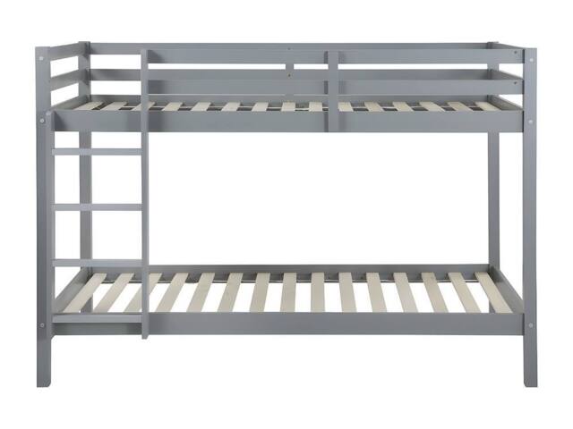 Vente-unique Bunk Beds - 2 X 90 X 190 Cm - Solid Pine - Grey - ANICET II - Size: Single - image 1