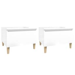 Berkfield Home Side Tables 2 pcs High Gloss White 50x46x35 cm Engineered Wood - Size: 50 x 46 x 35 cm - thumbnail 2