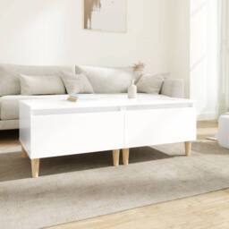 Berkfield Home Side Tables 2 pcs High Gloss White 50x46x35 cm Engineered Wood - Size: 50 x 46 x 35 cm - thumbnail 1