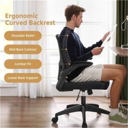 SPETLEK Mesh Home Office Chair Adjustable Arms Height Black - thumbnail 5