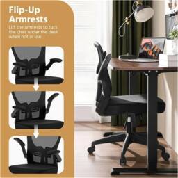 SPETLEK Mesh Home Office Chair Adjustable Arms Height Black - thumbnail 4